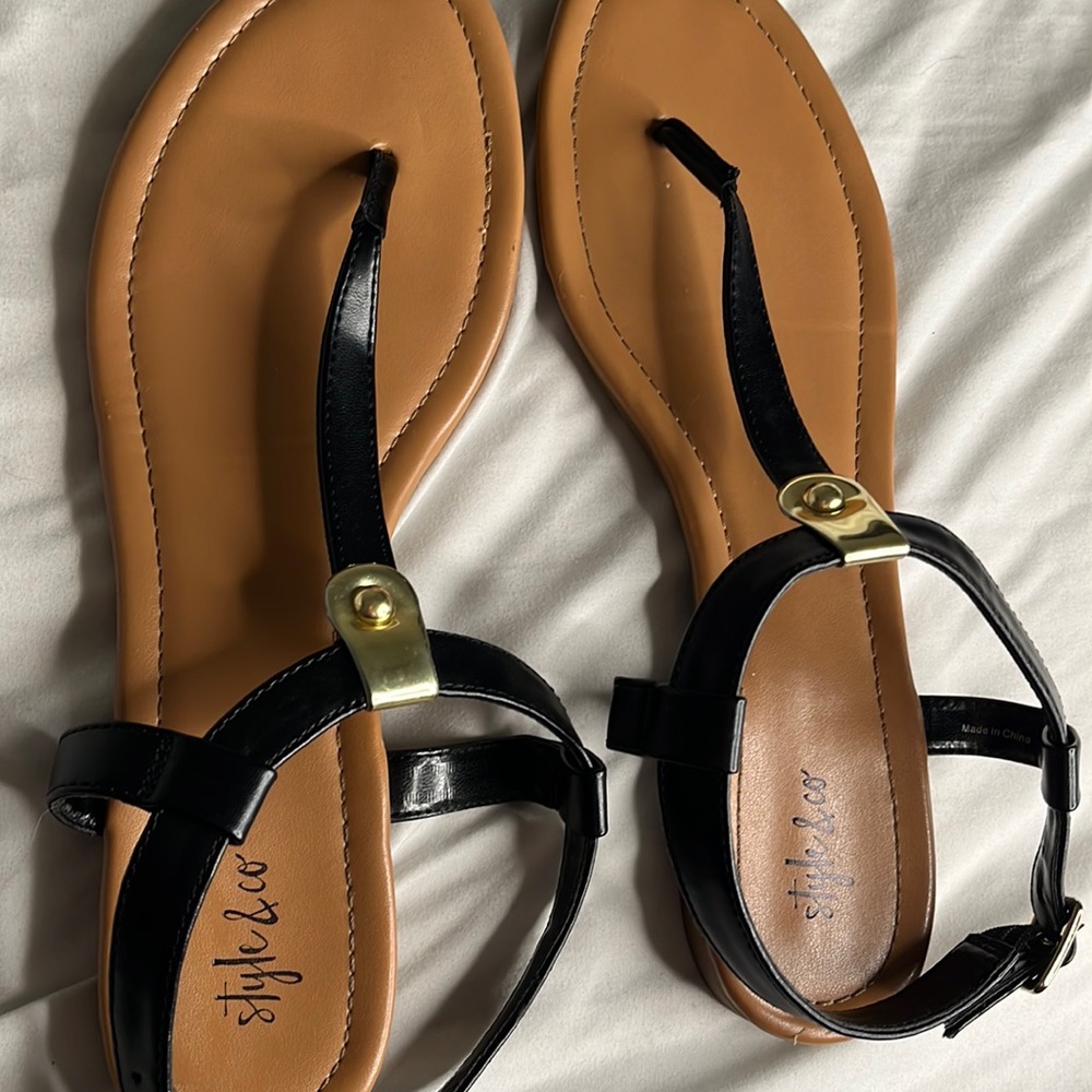 Style and Co black sandals